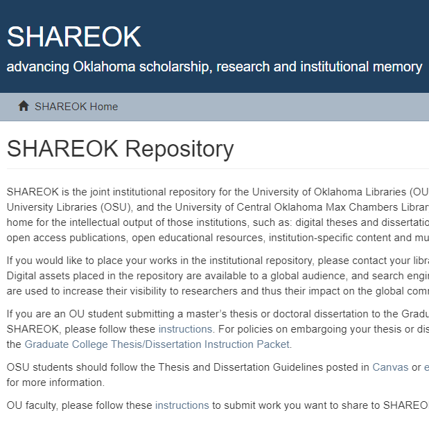 Thumbnail of homepage SHAREOK.org